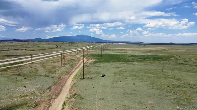 a view of a lake in middle of the town