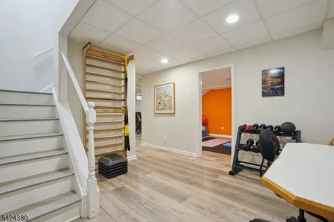 a room with pool table