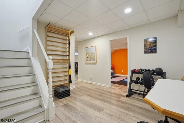 a room with pool table