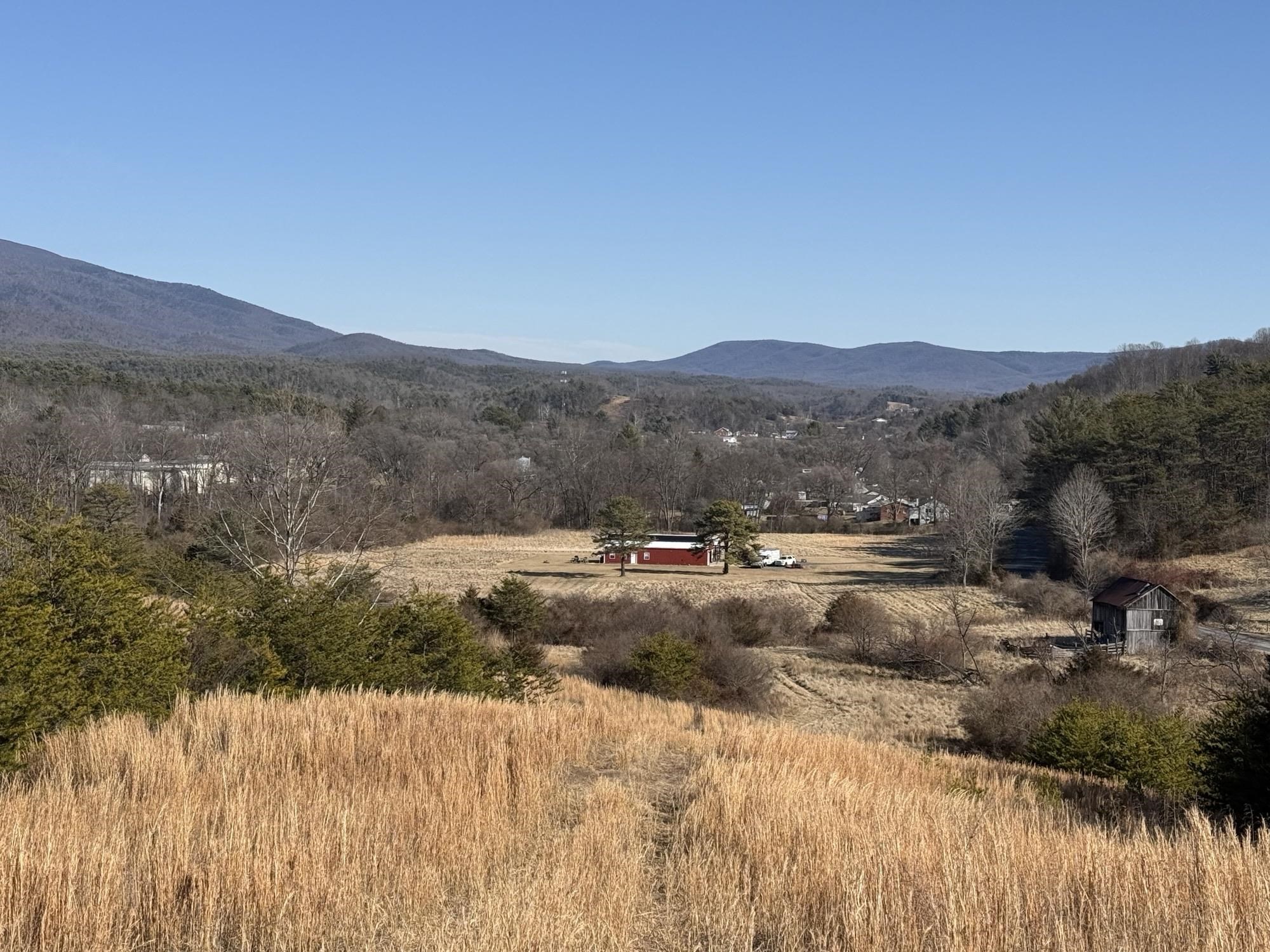 493 Railroad Avenue Goshen, VA 24439 - Photo 32 of 66 a view of a town with mountains in the background