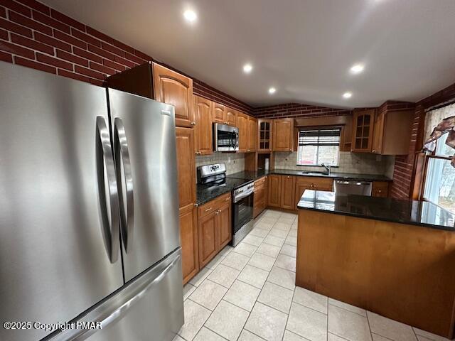 5130 Walnut Lane Kunkletown, PA 18058 - Photo 6 of 27 a kitchen with stainless steel appliances granite countertop a refrigerator and a sink