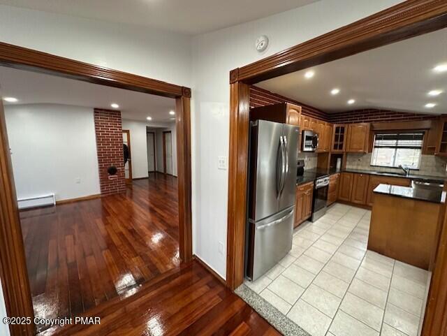 5130 Walnut Lane Kunkletown, PA 18058 - Photo 8 of 27 a view of a refrigerator in kitchen and living room