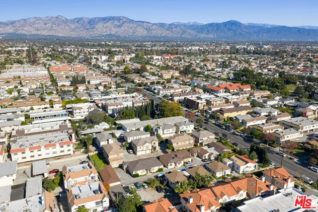 a view of city and mountain