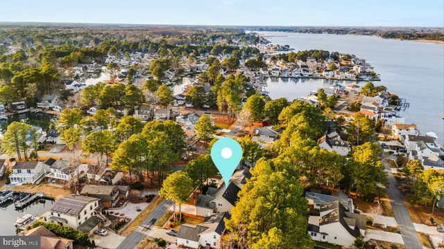 a view of an ocean and a building