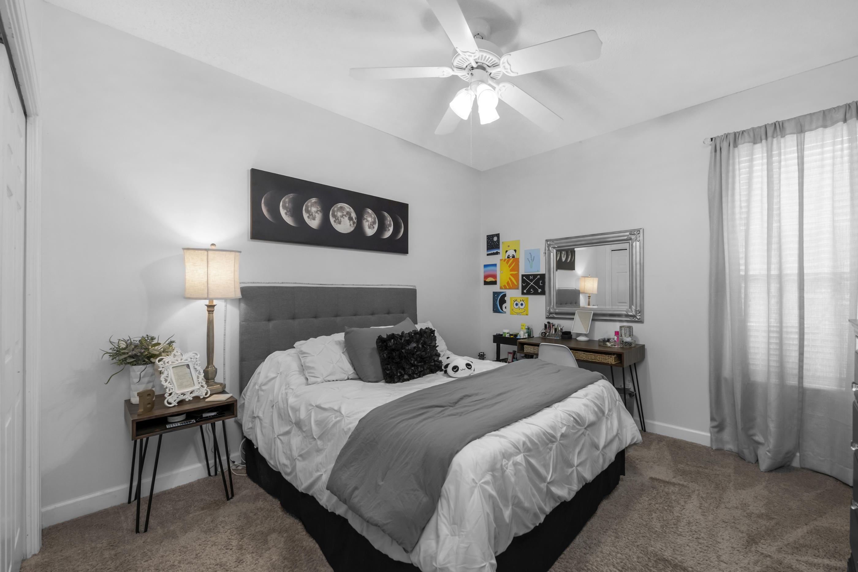 4061 Drifting Sand Trail Destin, FL 32541 - Photo 11 of 32 a bedroom with a bed and a chandelier