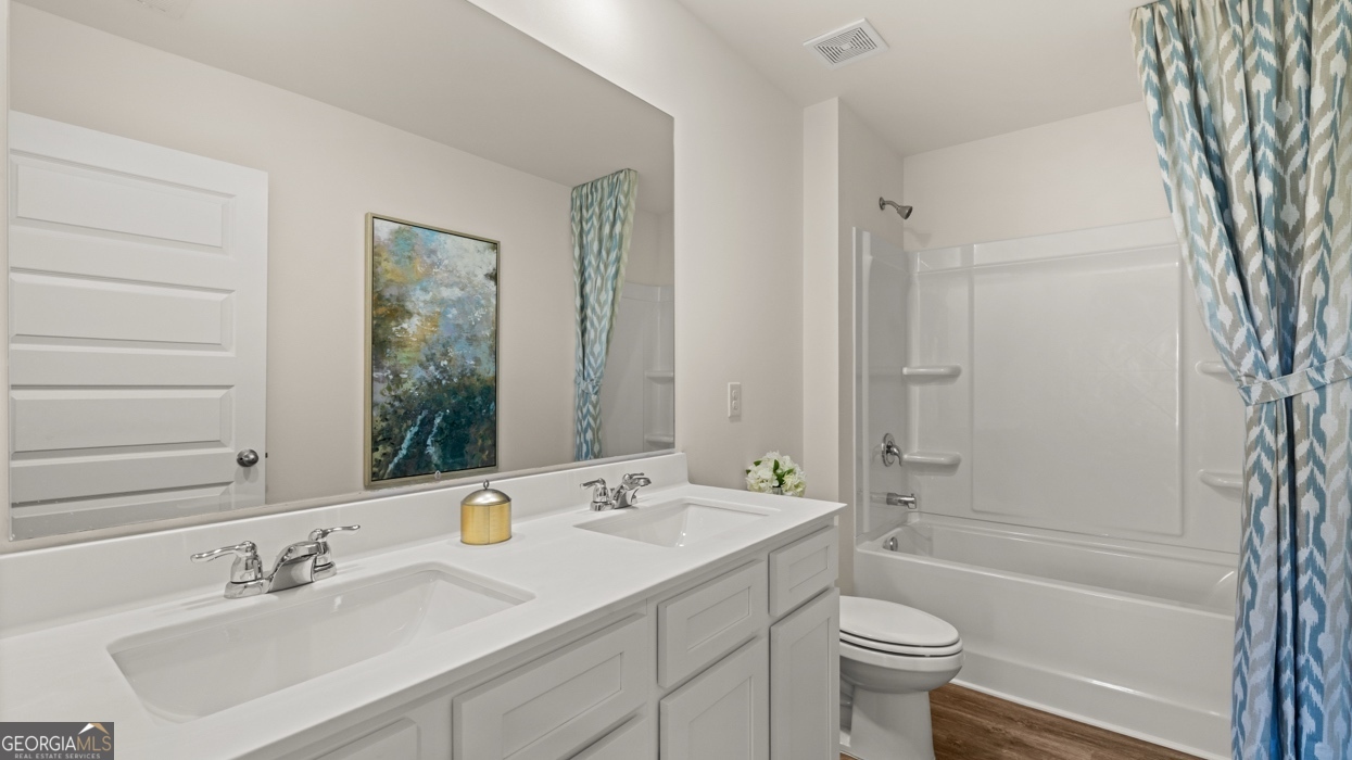 11933 Aukerman Way Hampton, GA 30228 - Photo 41 of 41 a bathroom with a bathtub shower sink vanity mirror and toilet