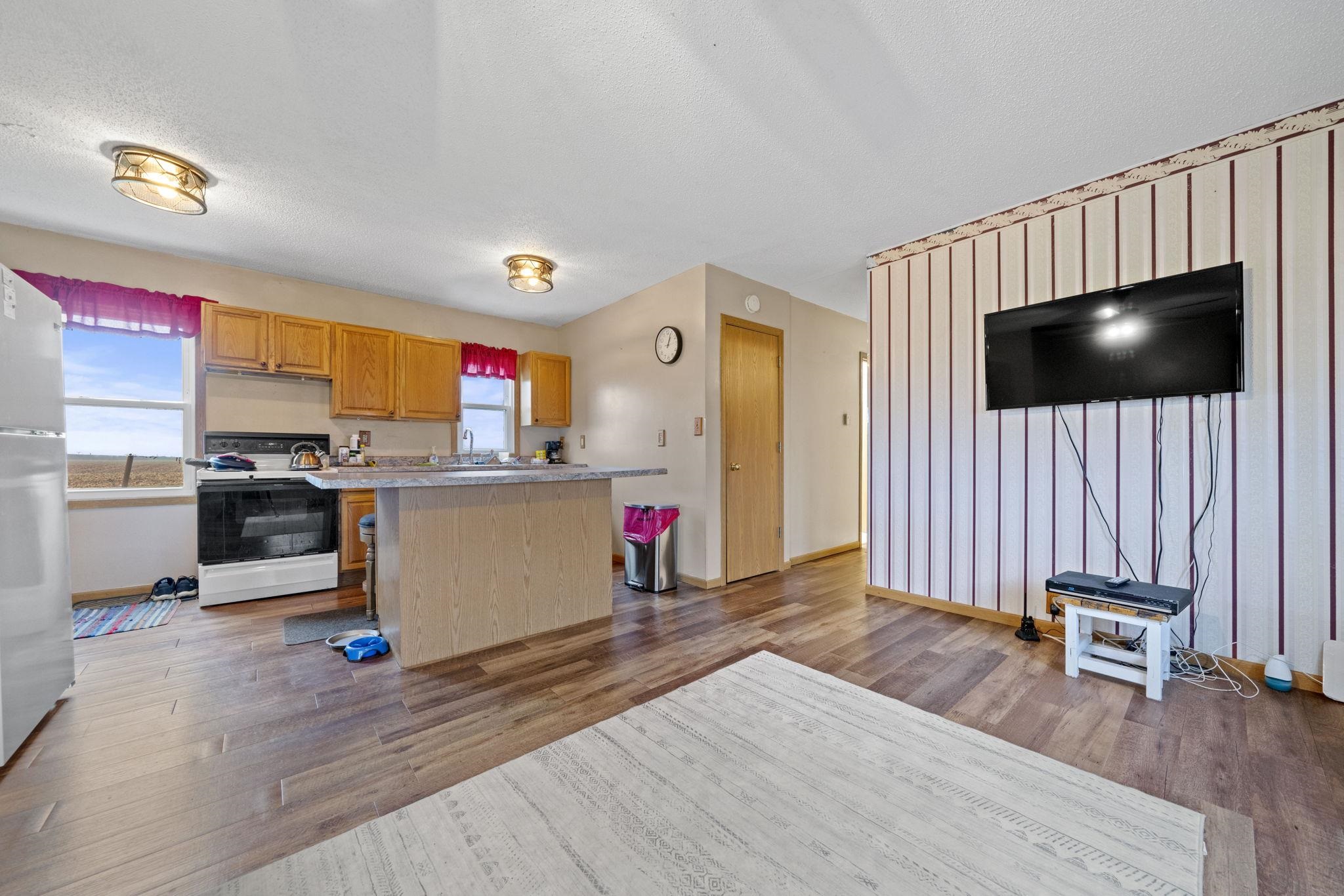 1684 North Mt Morris Road Mount Morris, IL 61054 - Photo 17 of 44 a living room with furniture and a flat screen tv