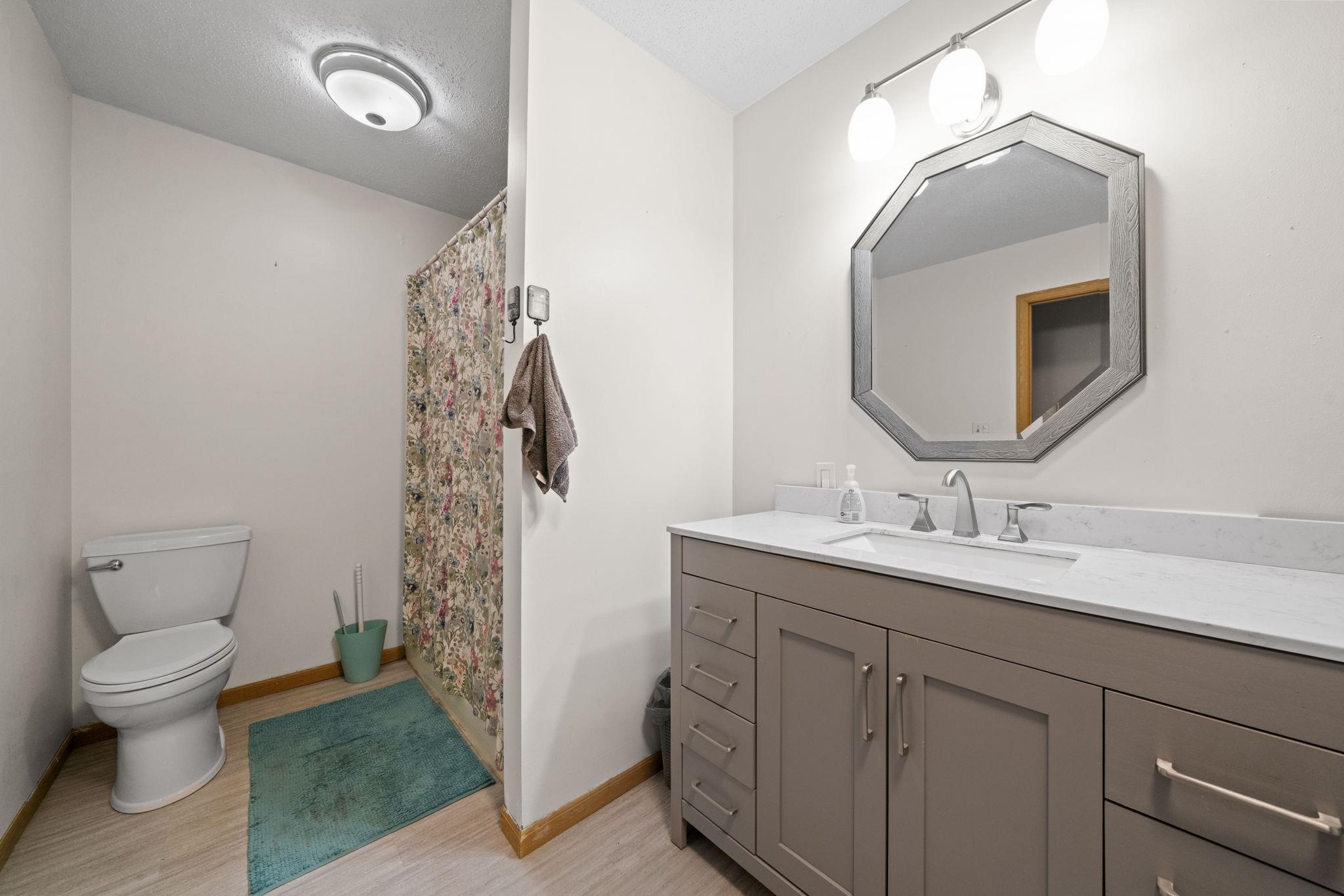 1684 North Mt Morris Road Mount Morris, IL 61054 - Photo 24 of 44 a bathroom with a toilet sink and mirror