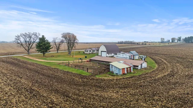 a view of a lake with a yard