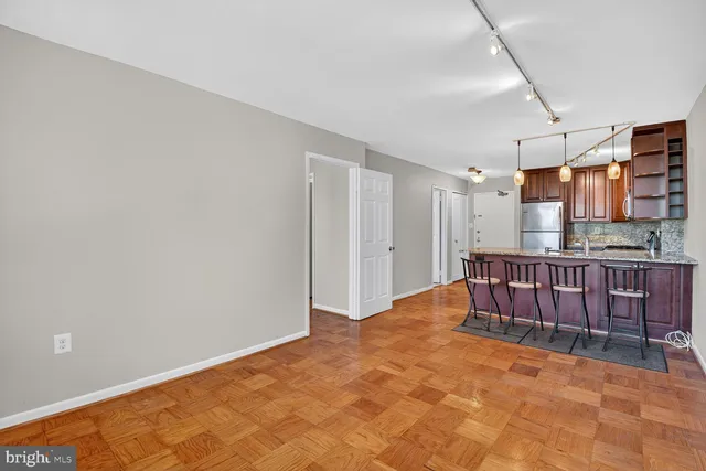 a view of a room with furniture