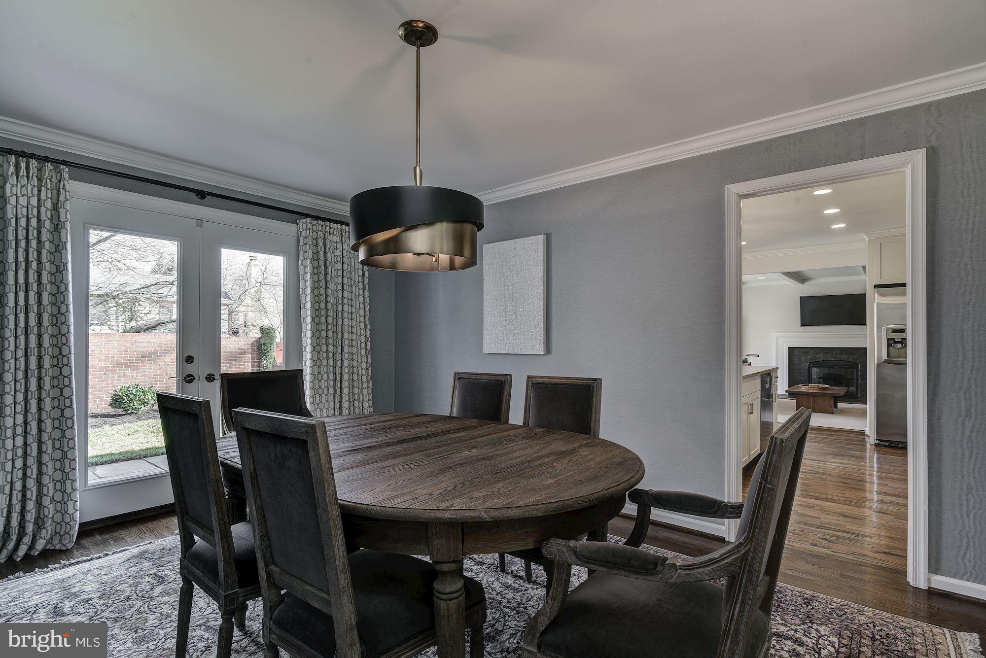 10237 Gainsborough Road Potomac, MD 20854 - Photo 8 of 40 Dining room w/ French doors opening to rear garden