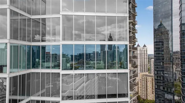 a view of a city with tall buildings