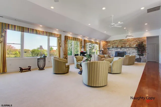 a room with table and chairs