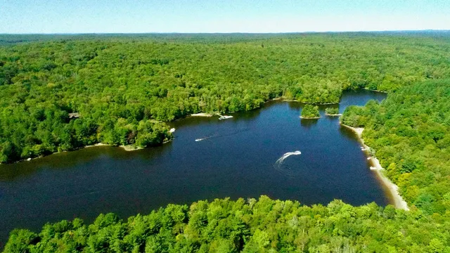 an aerial view of a residential houses