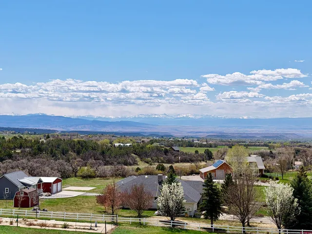 a view of a city with mountains