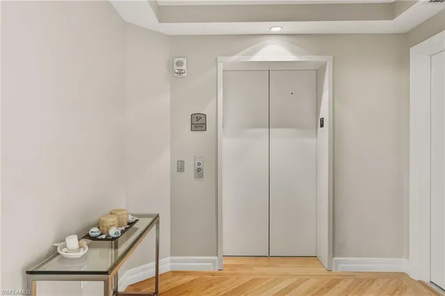 a view of room with hardwood wall
