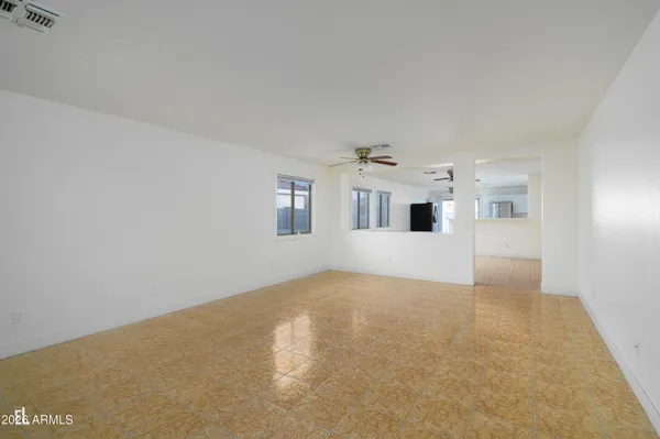 an empty room with windows