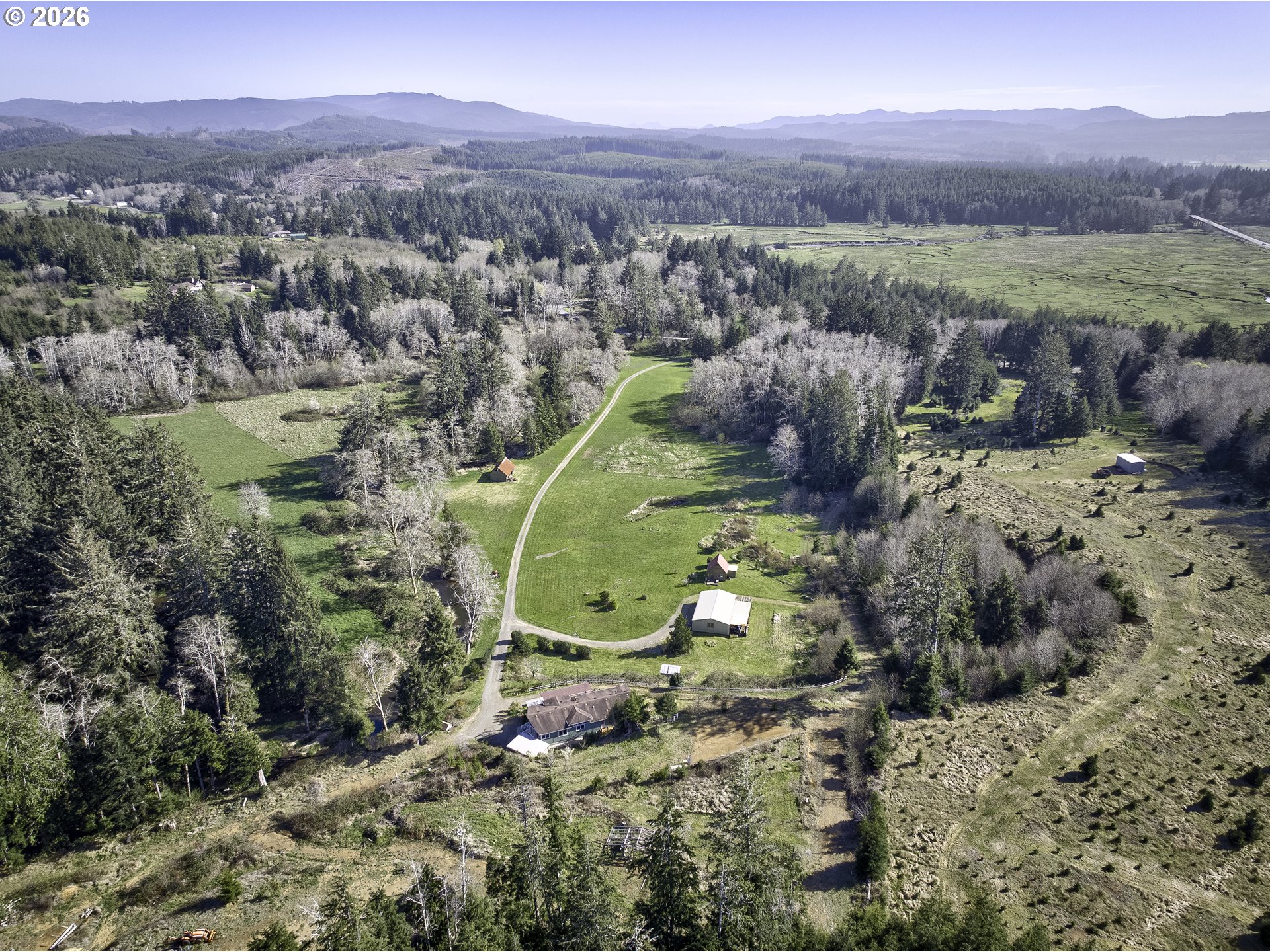 47 North Nemah Road East South Bend, WA 98586 - Photo 29 of 33 an aerial view of a house with a field
