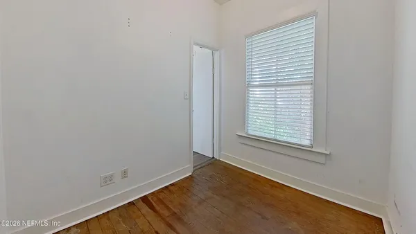 an empty room with a window