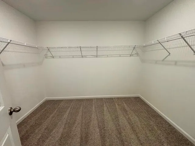 a view of a room with racks on the wall