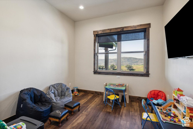 6117 North Rocky Ridge Road Peoa, UT 84061 - Photo 53 of 83 Game room with dark hardwood / wood-style floors