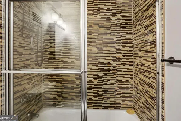 a bathroom with a shower