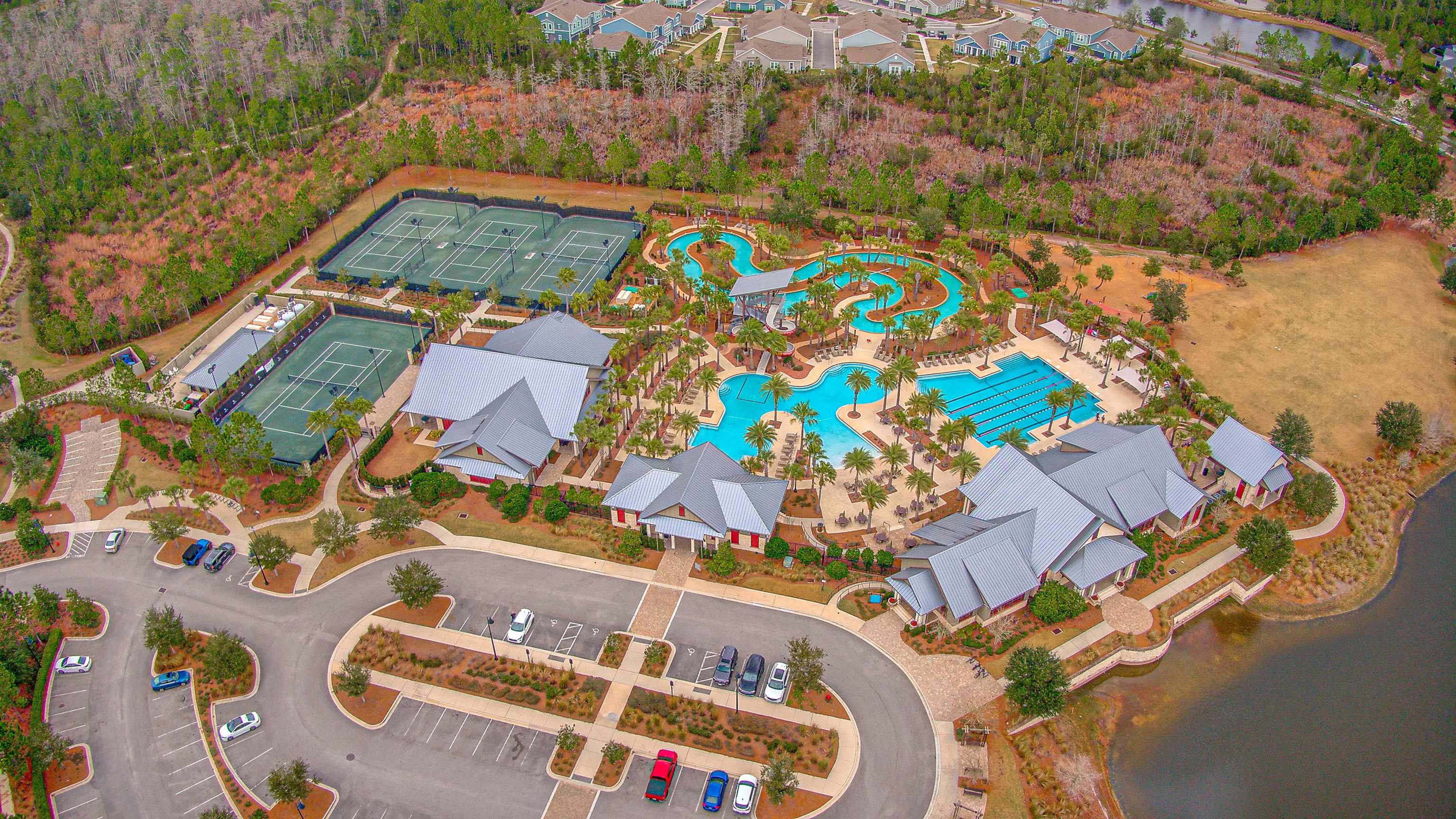 96 Bramble Court St. Augustine, FL 32092 - Photo 47 of 61 an aerial view of a house with a swimming pool