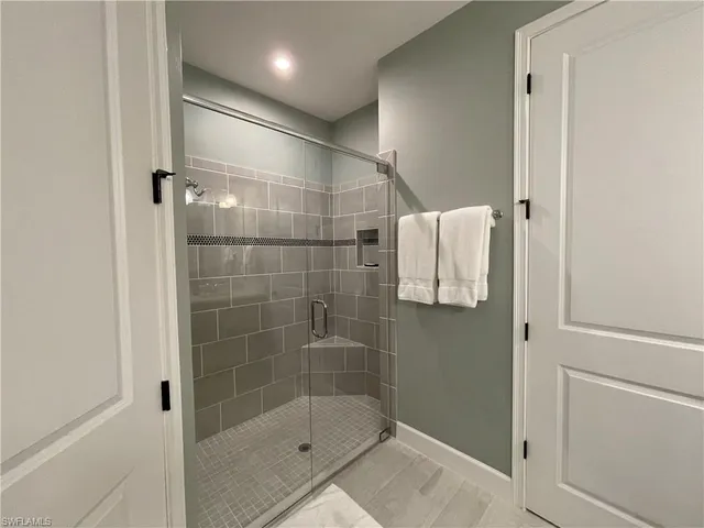 a bathroom with a shower