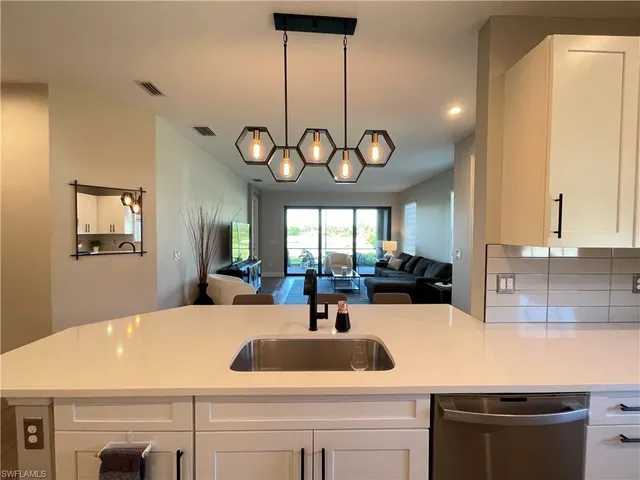 a view of a kitchen counter top space