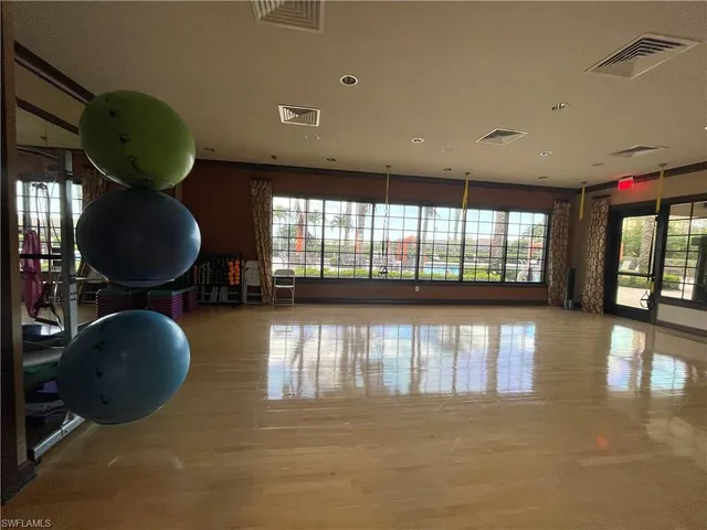 a living room with a large window