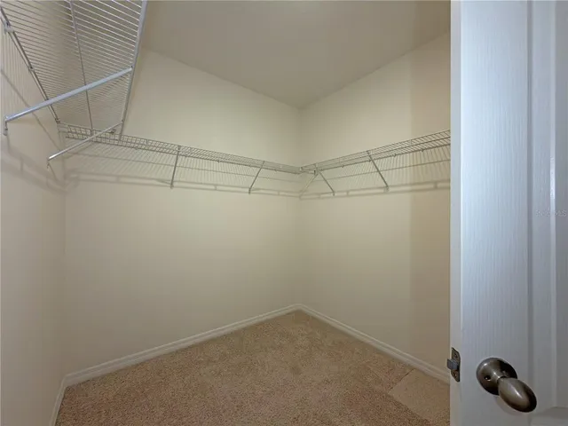 a view of a room with racks on the wall