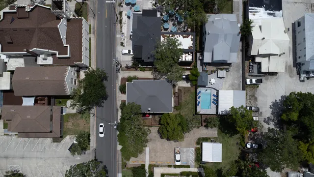 an aerial view of multiple house