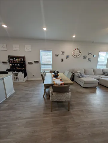 a living room with furniture