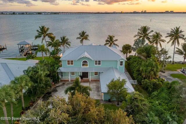 an aerial view of a house