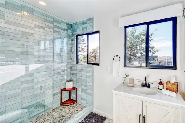 a view of a lake with houses