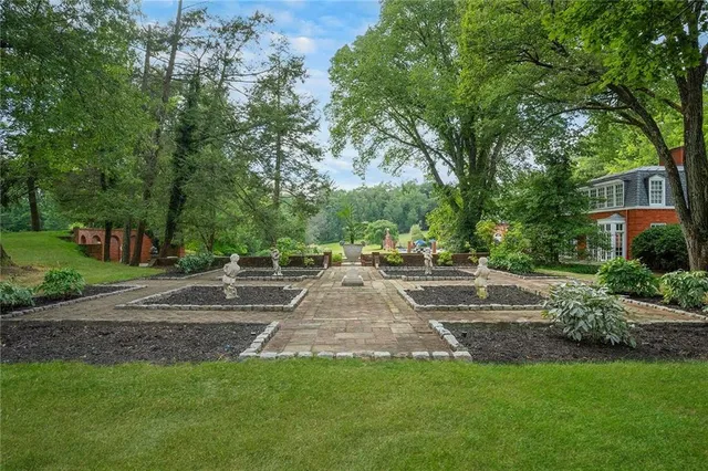 a view of park with trees