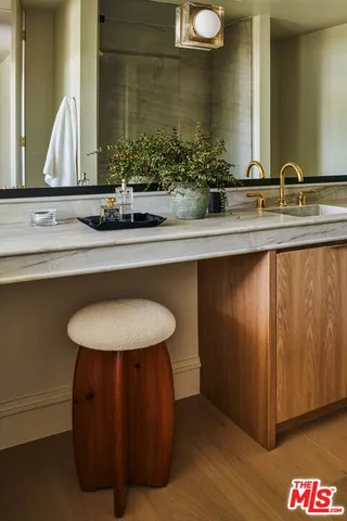 a room with a bed and a table