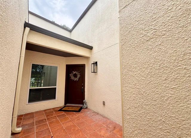 a view of a door of the house