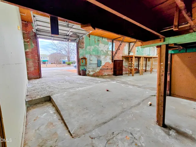a view of a porch with a table