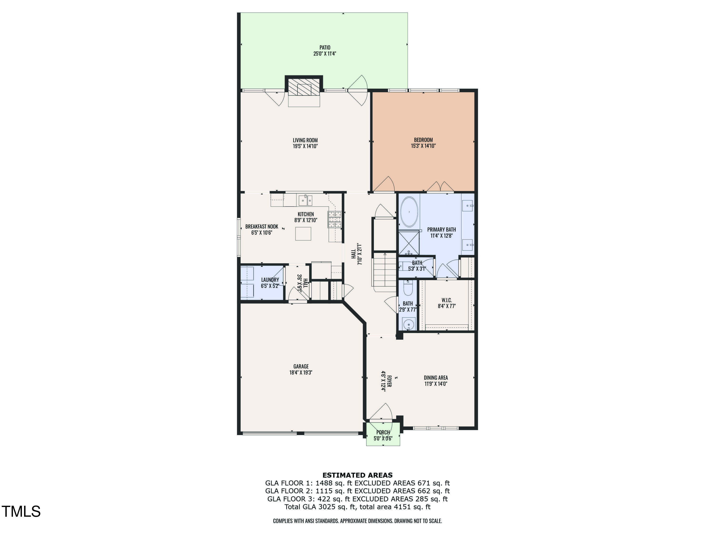 3721 Old Post Road Raleigh, NC 27612 - Photo 61 of 63 First Floor Plan