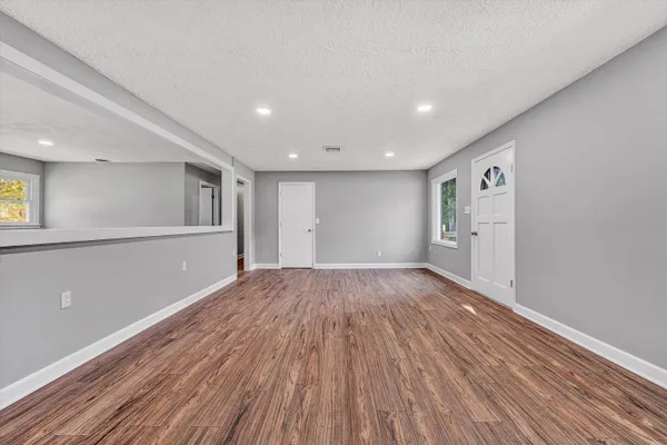 a large kitchen with a lot of counter space