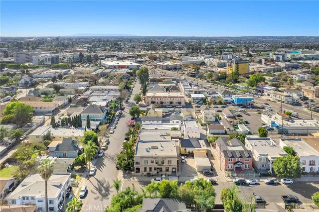 an aerial view of a city with lots of residential buildings