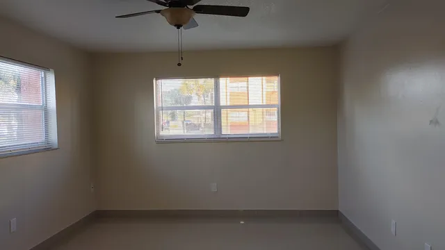 an empty room with a window