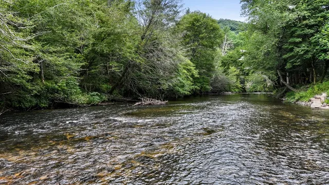 a view of a dining room with furniture a chandelier and wooden floor