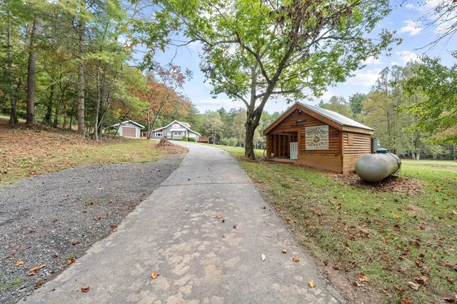 a house view with a garden space