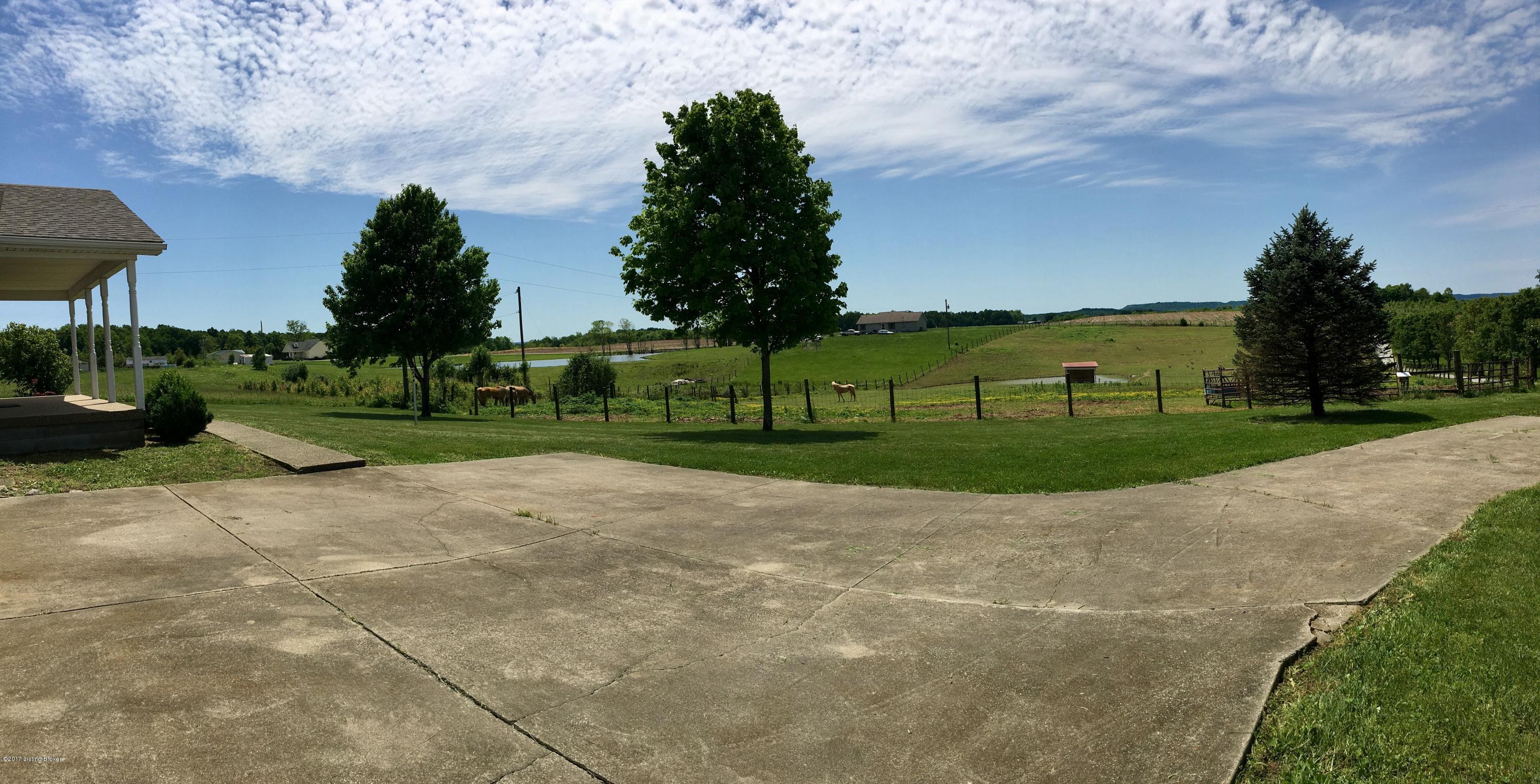 Large section of poured concrete shown here makes for easy turn around and could be used as a great basketball court.