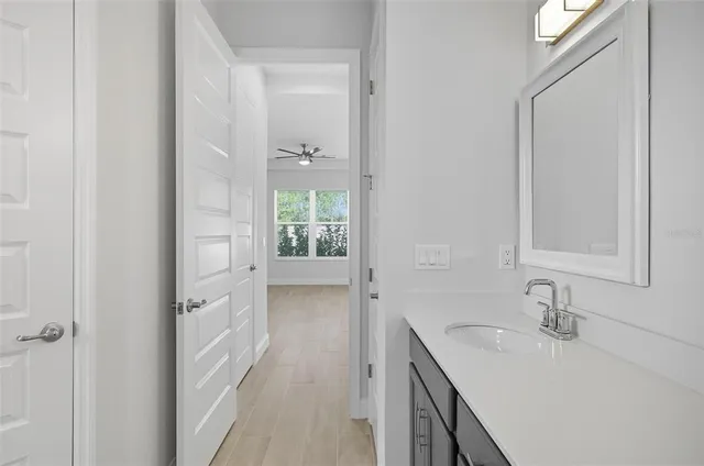 a view of a big yard with potted plants