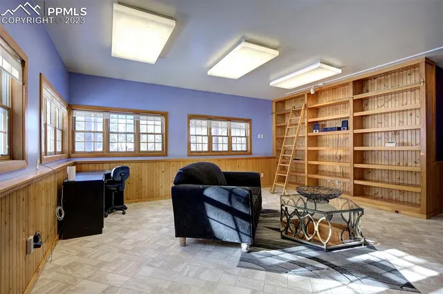 a living room with furniture or couch and a window