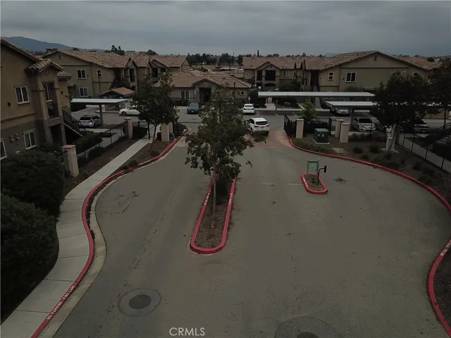 an aerial view of a highlighted house