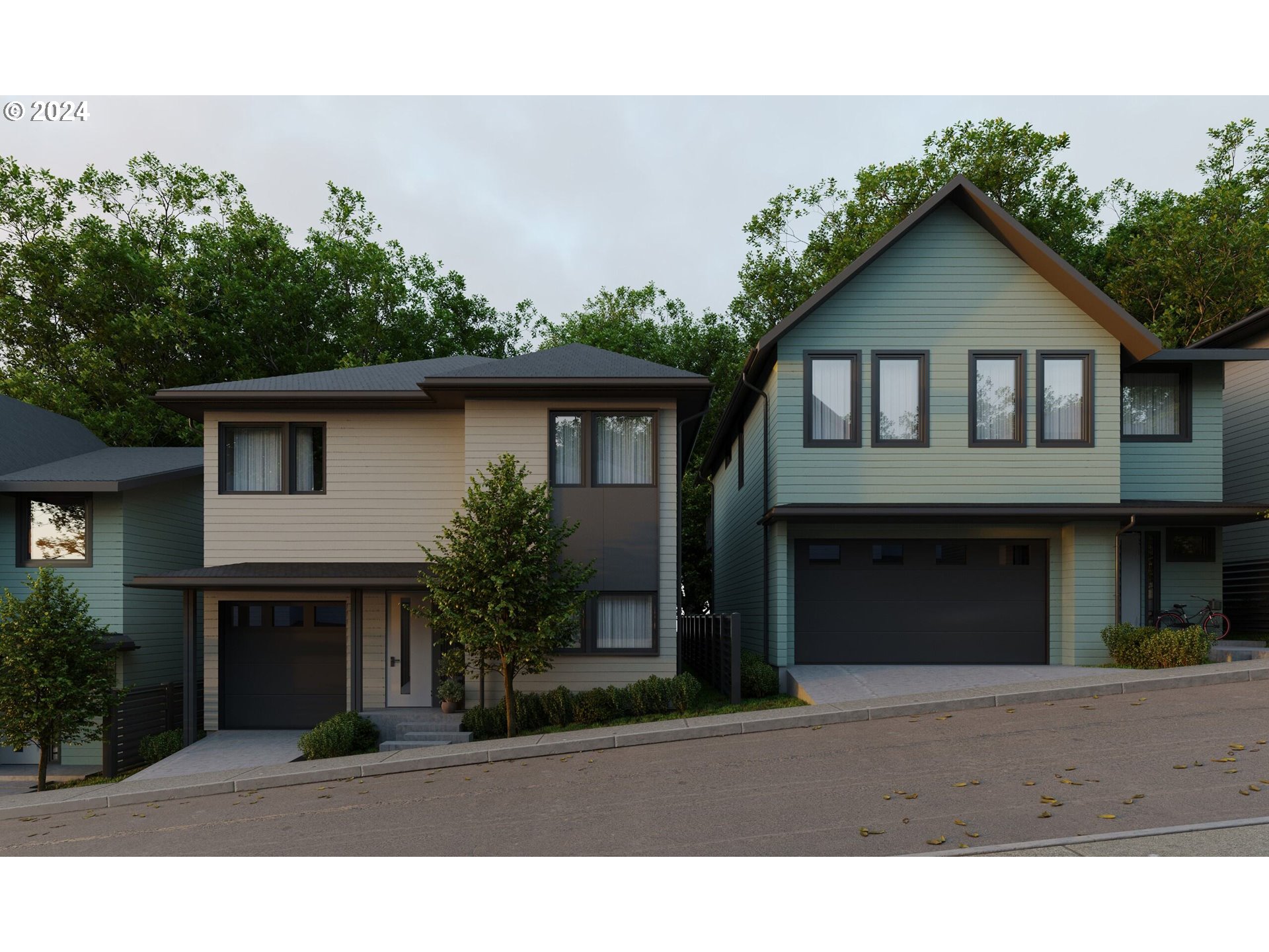 7727 Southwest 42nd Avenue, Unit 15 Portland, OR 97219 - Photo 2 of 7 a front view of a house with a yard and garage